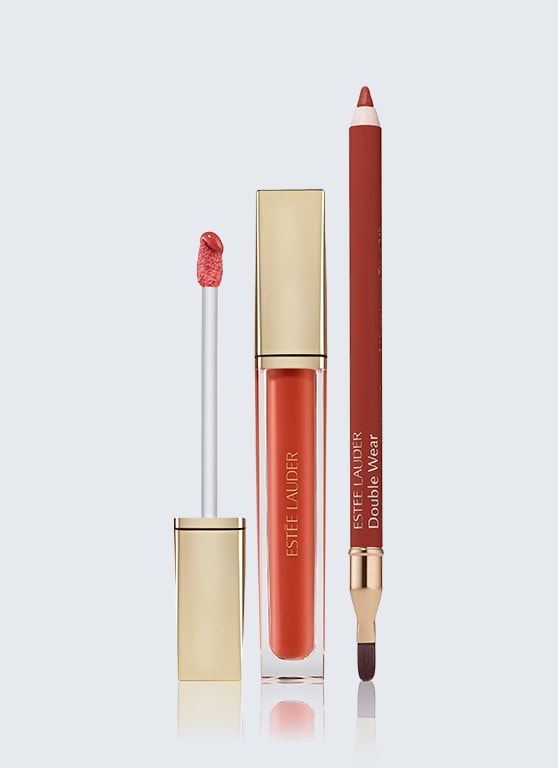 Set Glossy Pout & Double Wear Lip Liner Spice