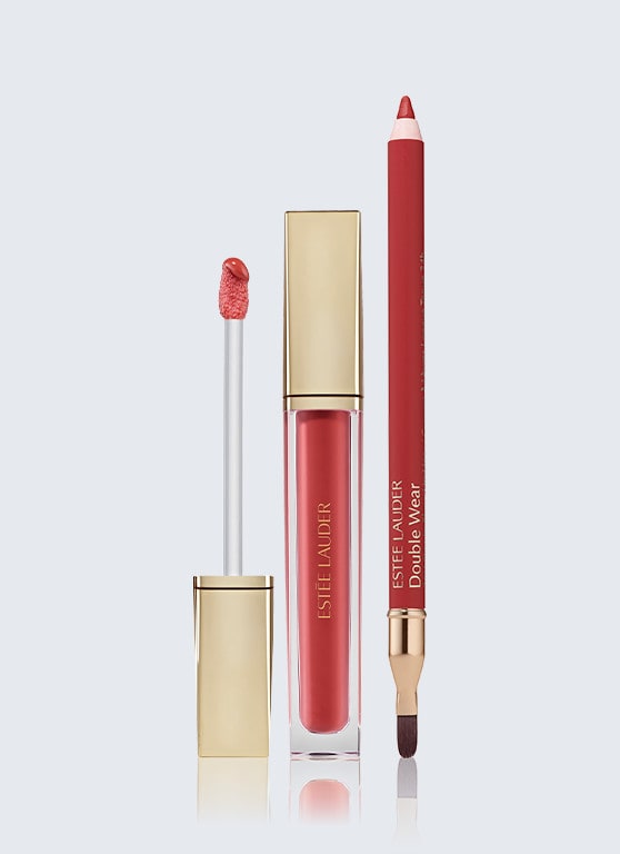 Set Glossy Pout & Double Wear Lip Liner Rose